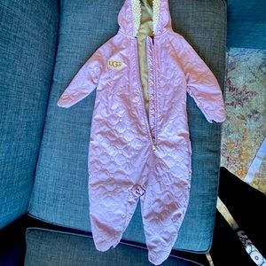 Ugg baby snowsuit. Size 12m. Pink and fleece lined.